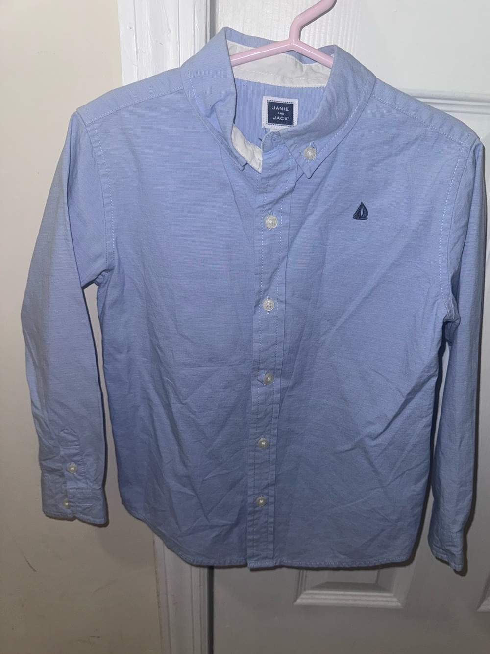 Janie and Jack Boys Blue Button Down Shirt Size 5